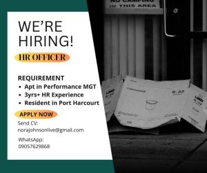 Job vacancy flier for HR